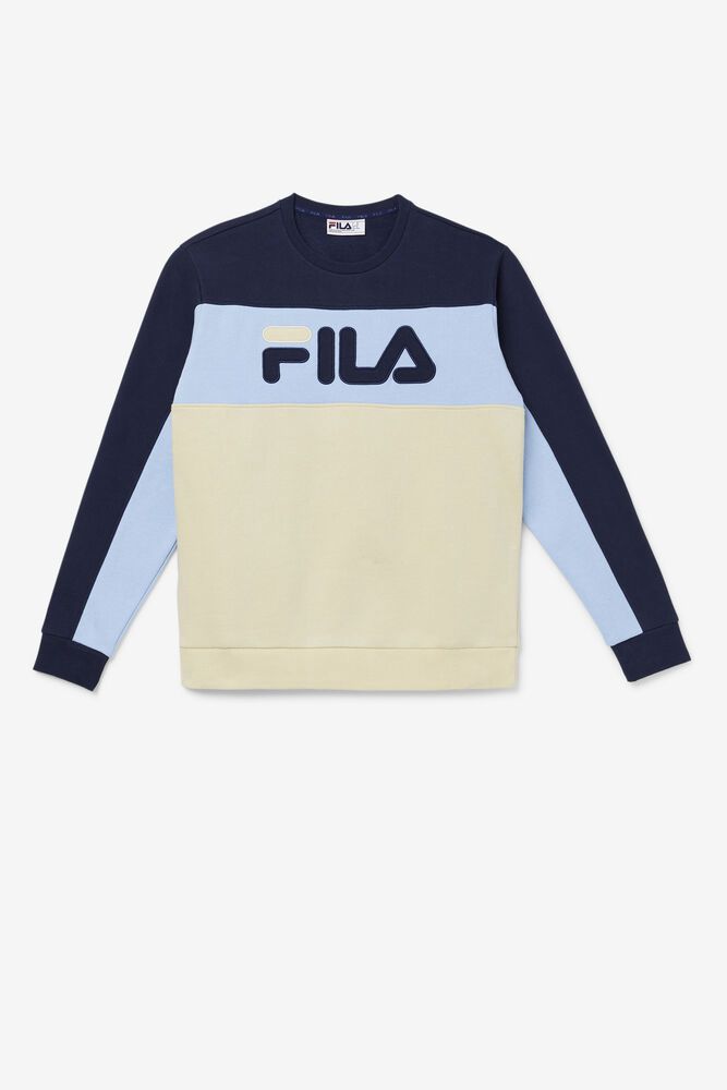 Fila Sweatshirt Mens White Lesner Fleece Crew - Ireland 83165-XSBJ